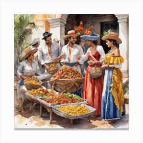 Latin Market Canvas Print