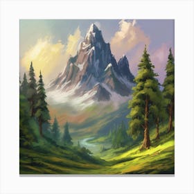 Mountain Landscape Painting 2 Canvas Print