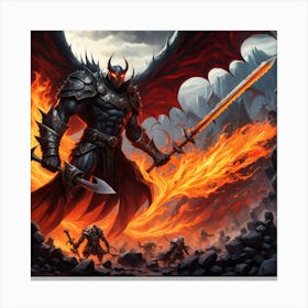 Demon In Flames 1 Canvas Print