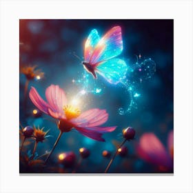 Butterfly In A Flower Canvas Print