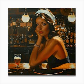 Midnight Musing at the Bar Canvas Print