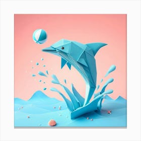Origami Dolphin Canvas Print