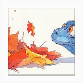 Lizard In Autumn Canvas Print