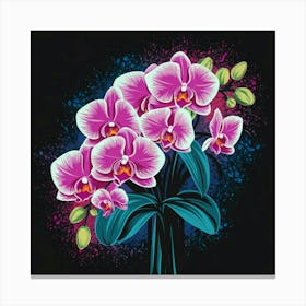 Orchids In A Vase Canvas Print