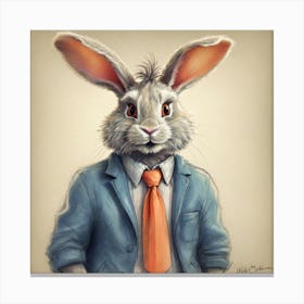 Rabbit In A Suit 17 Canvas Print