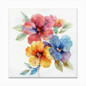 Watercolor Pansies Canvas Print