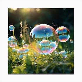 Bubbles In The Grass 1 Canvas Print