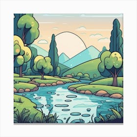 Cartoon Landscape 15 Canvas Print