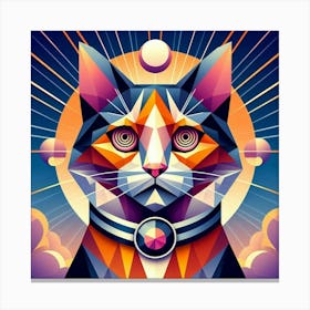 Ginger Low Poly Cat Canvas Print