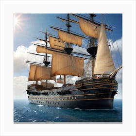 Ship In The Sea 7 Canvas Print