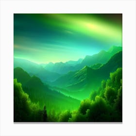 Green Mountain Landscape Canvas Print
