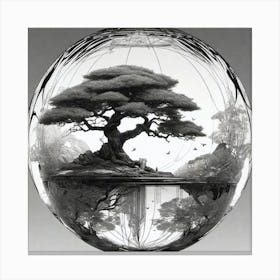 Bonsai Tree In Glass Ball Canvas Print