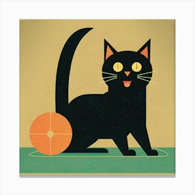 Cat With Ball Canvas Print