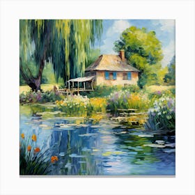 Charm of Colours: Riverside Rhapsody Canvas Print