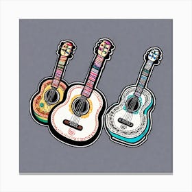 Day Of The Dead Guitars Canvas Print