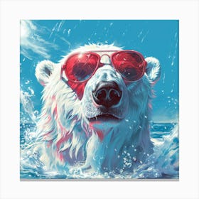 Polar Bear In Sunglasses 6 Canvas Print