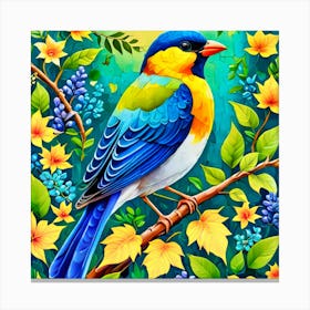 Bird On A Branch Canvas Print