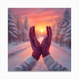 Hands In The Snow Canvas Print
