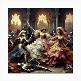 Battle Of The Princesses Canvas Print