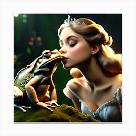 Cinderella Kissing Frog Canvas Print