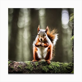 Red Squirrel In The Forest 17 Canvas Print