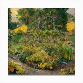 Gustav Klimt Style Farm Garden 26 Canvas Print