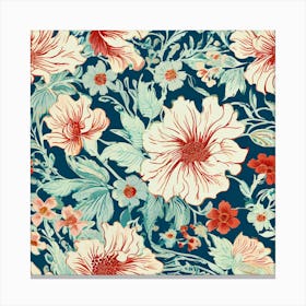 Floral Pattern, Ruffled Hem And Floral Liberty Print Pattern Canvas Print