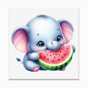 Watermelon Elephant Canvas Print