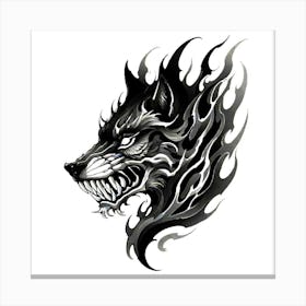 Wolf Head Tattoo 10 Canvas Print