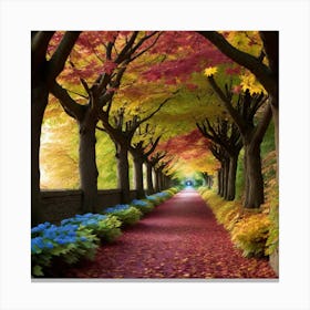 Autumn Leaves In The Park Canvas Print