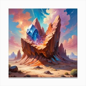 Rock In The Desert Paintings Art Print Canvas Print