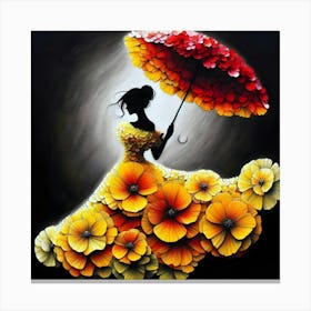 Flower Girl Painting Canvas Print