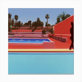 Summer Pool Hockney Style Canvas Print