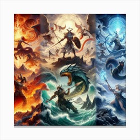 Dragons Of The Gods Canvas Print
