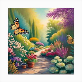 into the garden : Butterfly Garden Canvas Print