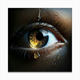 Firefly Hyper Realistic Close Up Of A Tear On Dark Background 60427 (2) Canvas Print