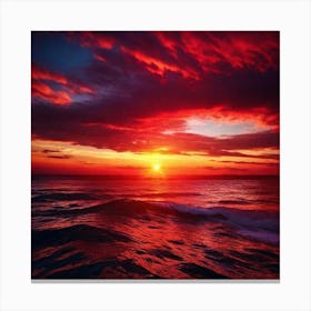 Sunset Over The Ocean 133 Canvas Print