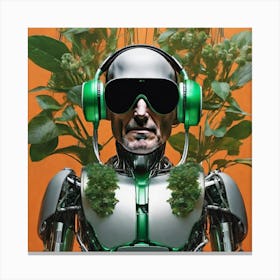 Robot With Plants 1 Canvas Print