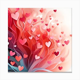 Valentine´s Day Hearts texture Canvas Print