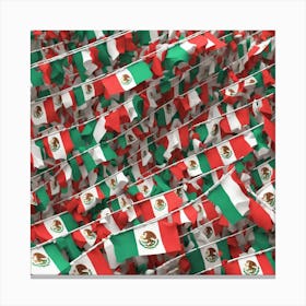 Mexican Flags 12 Canvas Print