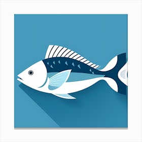 Fish On Blue Background Canvas Print