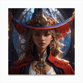 Absolute Reality V16 Symmetry Portrait Of A Female Sorcerer Da 2 Canvas Print