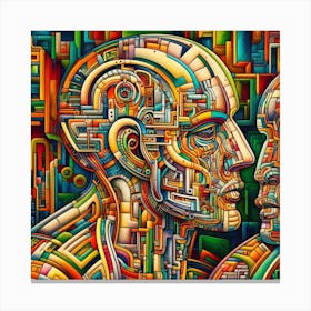 Two Heads By Person Canvas Print