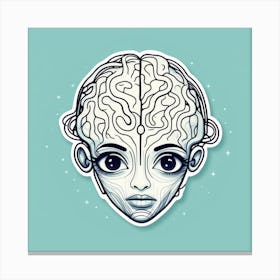 Girl With A Brain 3 Canvas Print