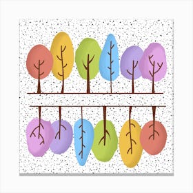 Colorful Trees Vector Canvas Print