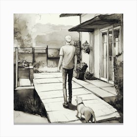 Boy And His Dog Canvas Print