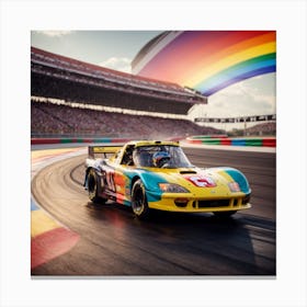 Rainbow Car Canvas Print