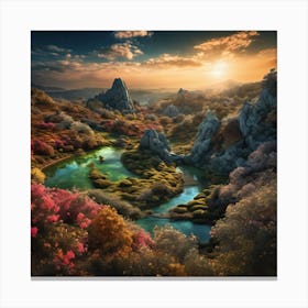 Sunset In The Mountains Canvas Print