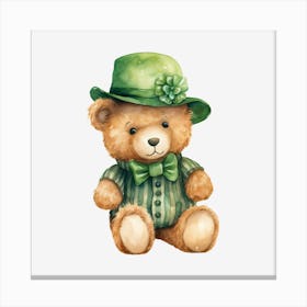 St Patrick'S Day Teddy Bear 5 Canvas Print