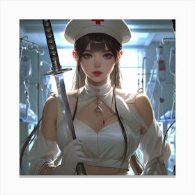 Anime Nurse Protector Canvas Print